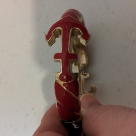 Vintage red nautical hinge bracelet - Picture 2 of 4